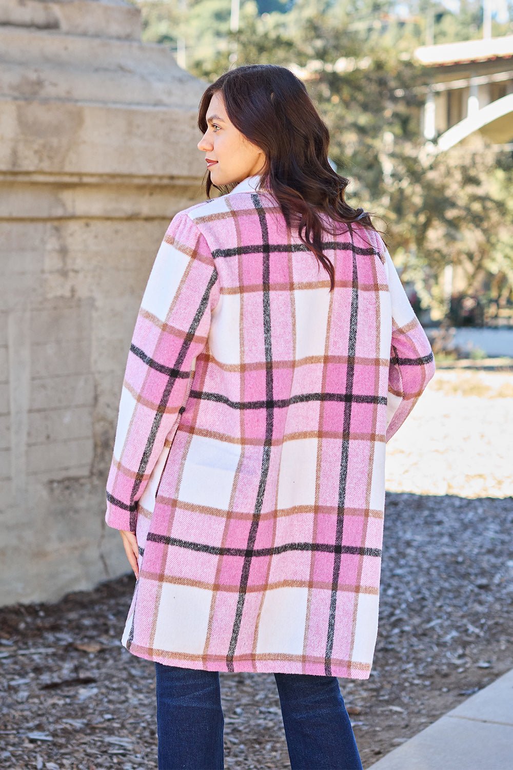 double-take-full-size-plaid-button-up-lapel-collar-coat-694101