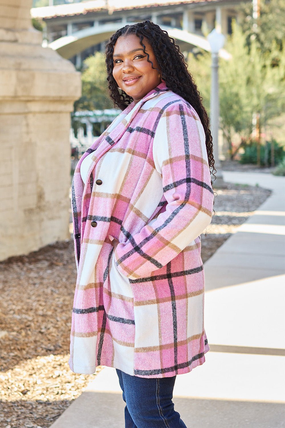 double-take-full-size-plaid-button-up-lapel-collar-coat-795826