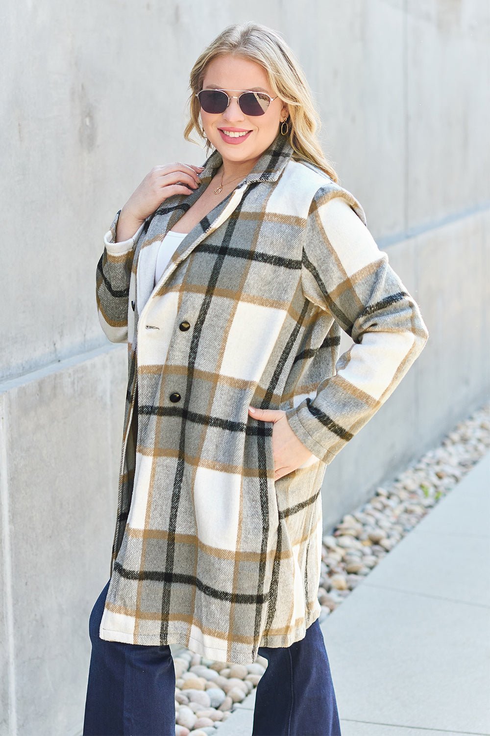 double-take-full-size-plaid-button-up-lapel-collar-coat-819448