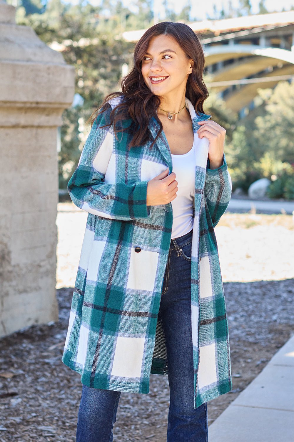 double-take-full-size-plaid-button-up-lapel-collar-coat-897937