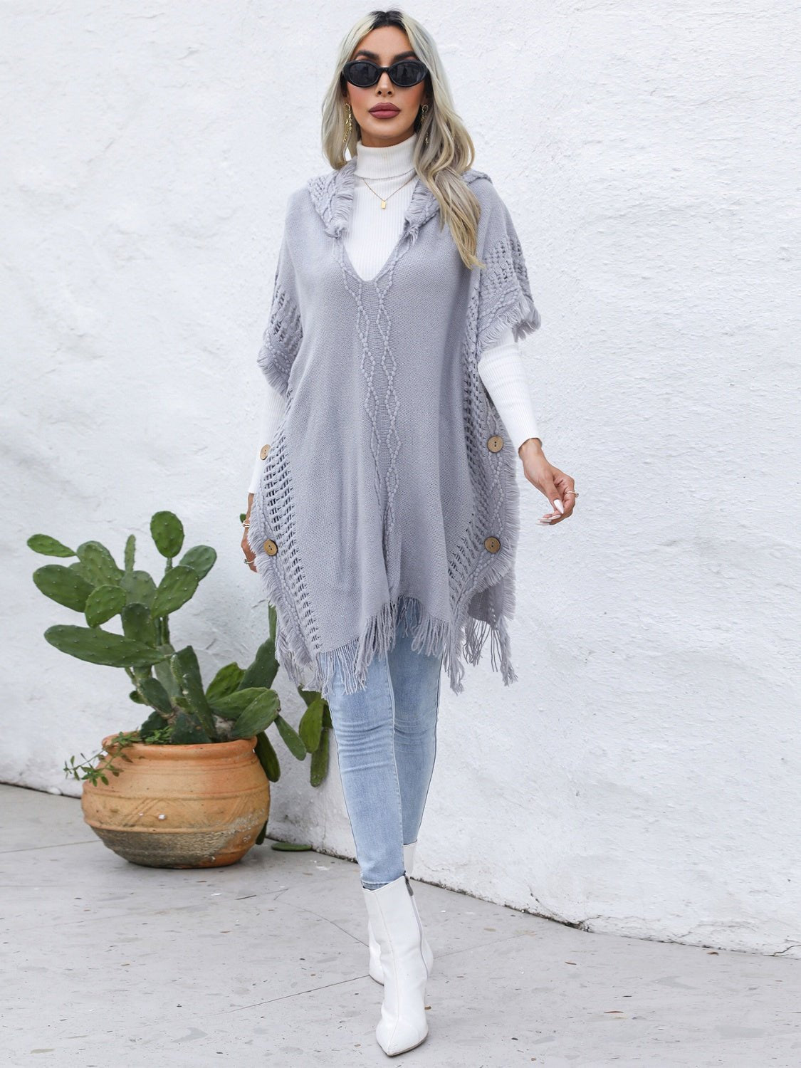 fringe-trim-buttoned-hooded-poncho-460043