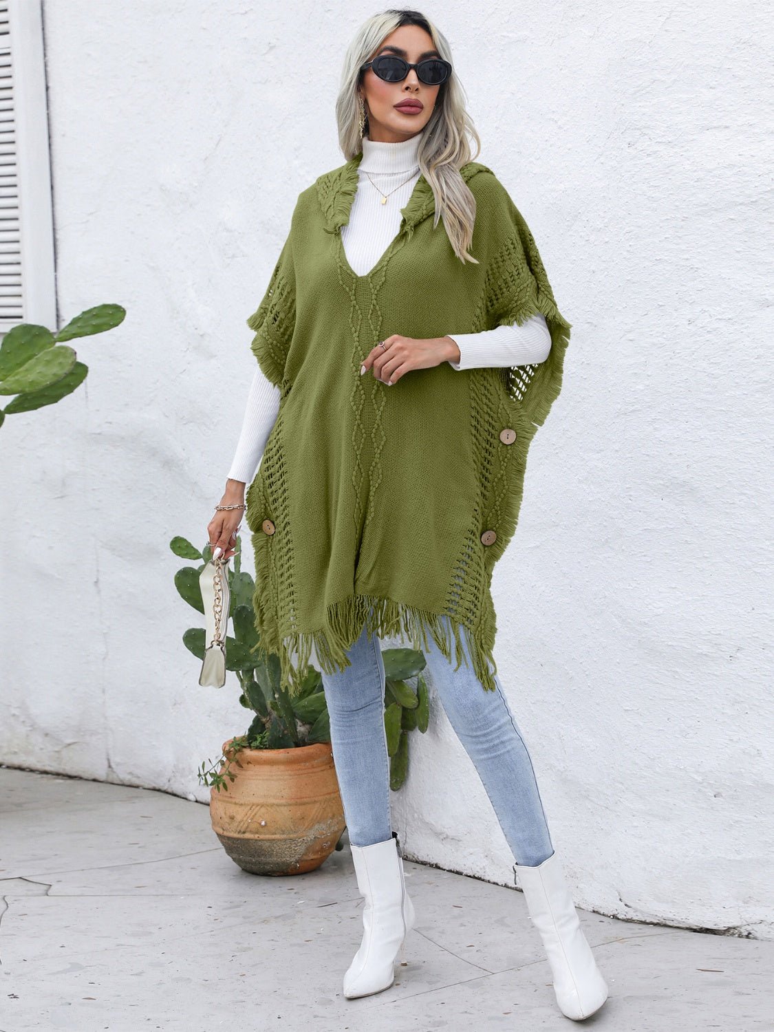 fringe-trim-buttoned-hooded-poncho-524140