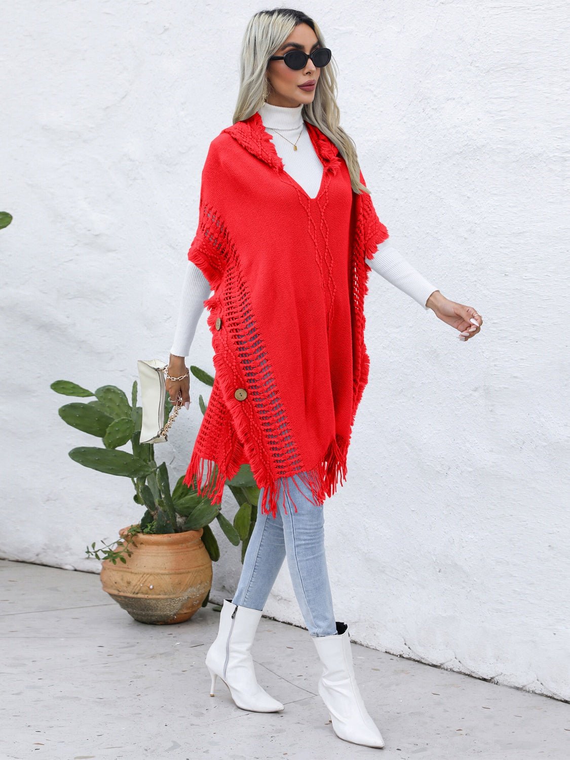 fringe-trim-buttoned-hooded-poncho-709850