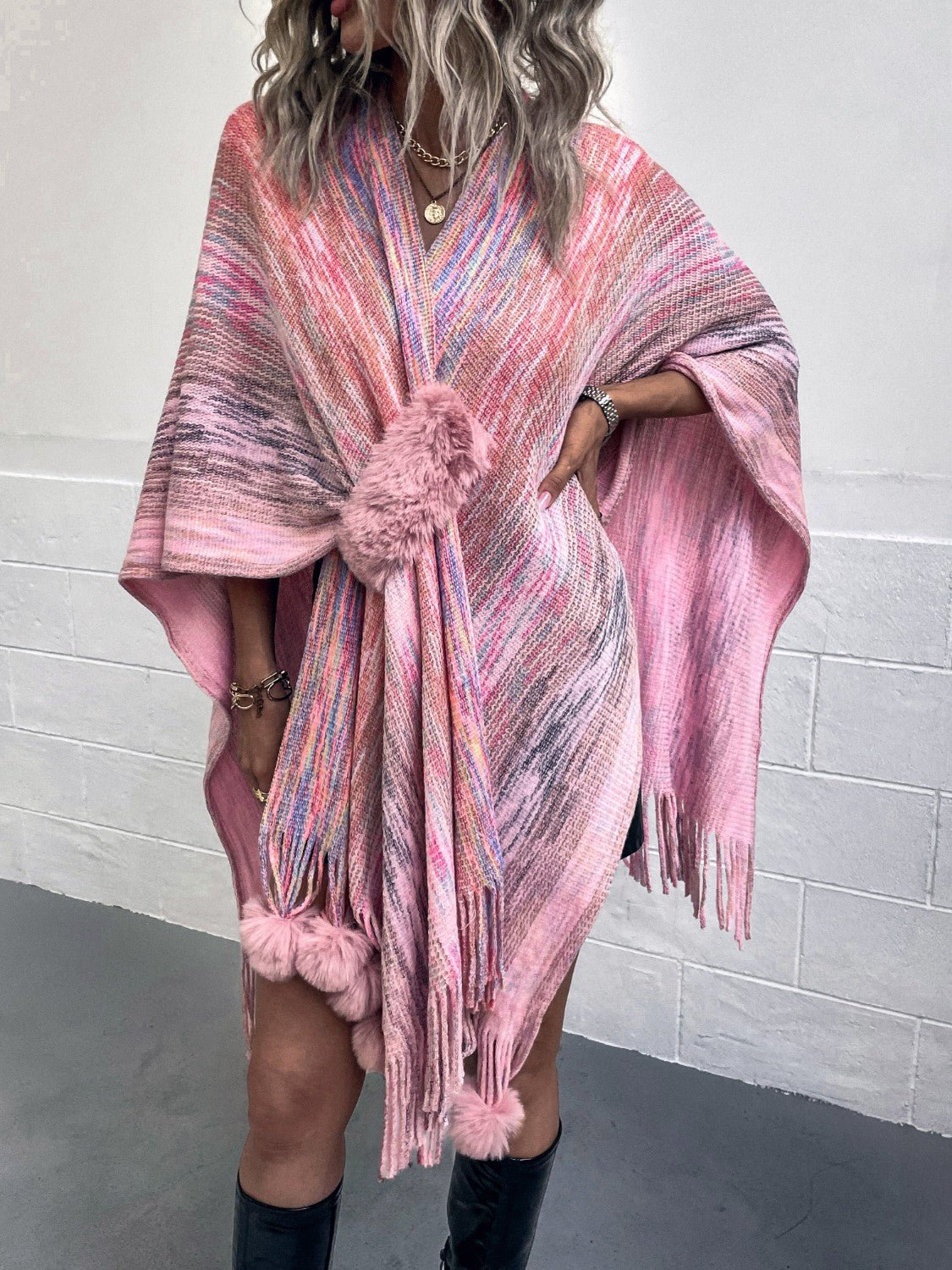 heathered-fringe-hem-poncho-140275