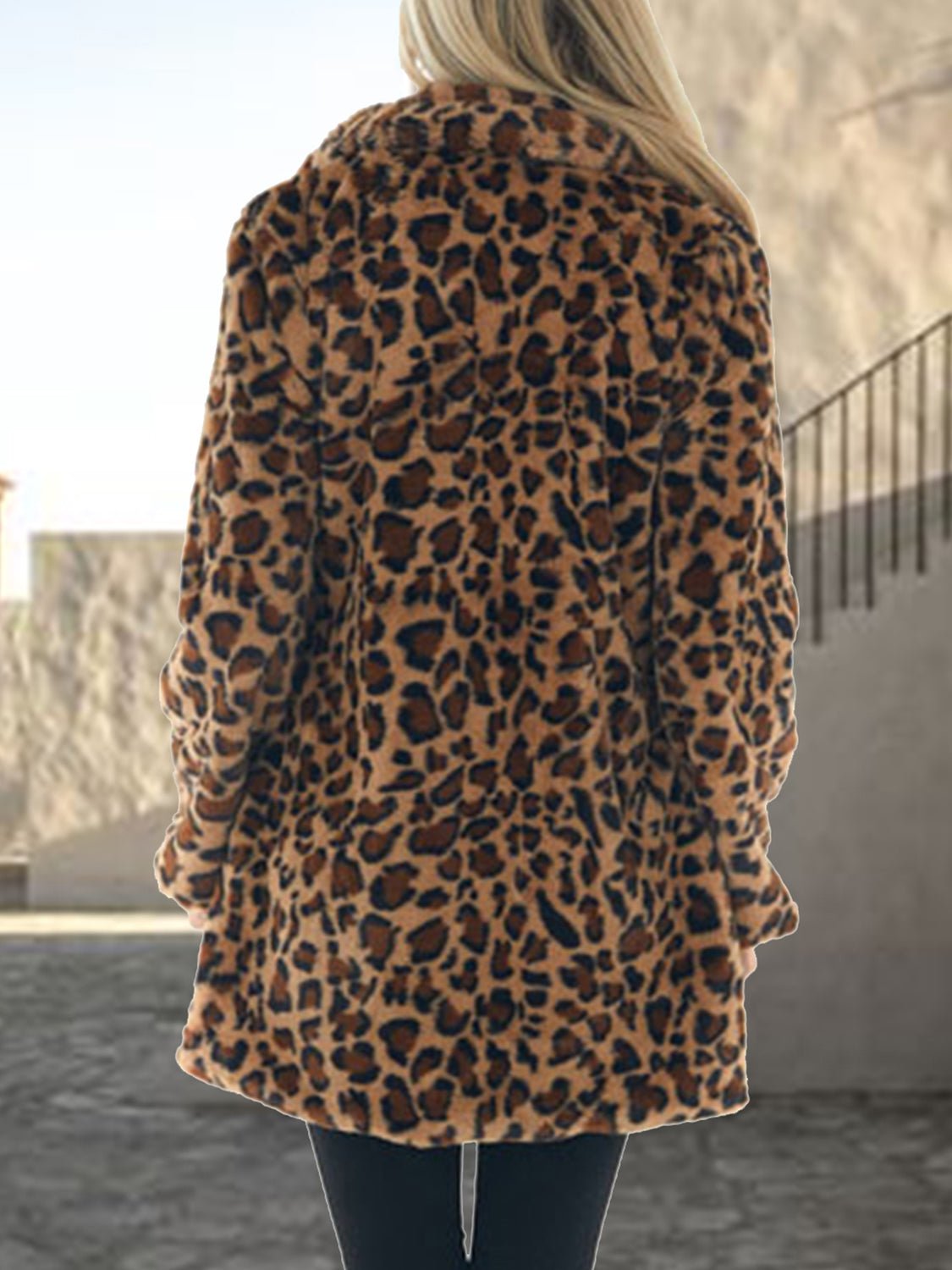 leopard-collared-neck-coat-with-pockets-716750