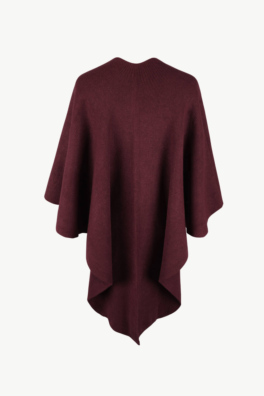 surplice-neck-pom-pom-trim-poncho-376393