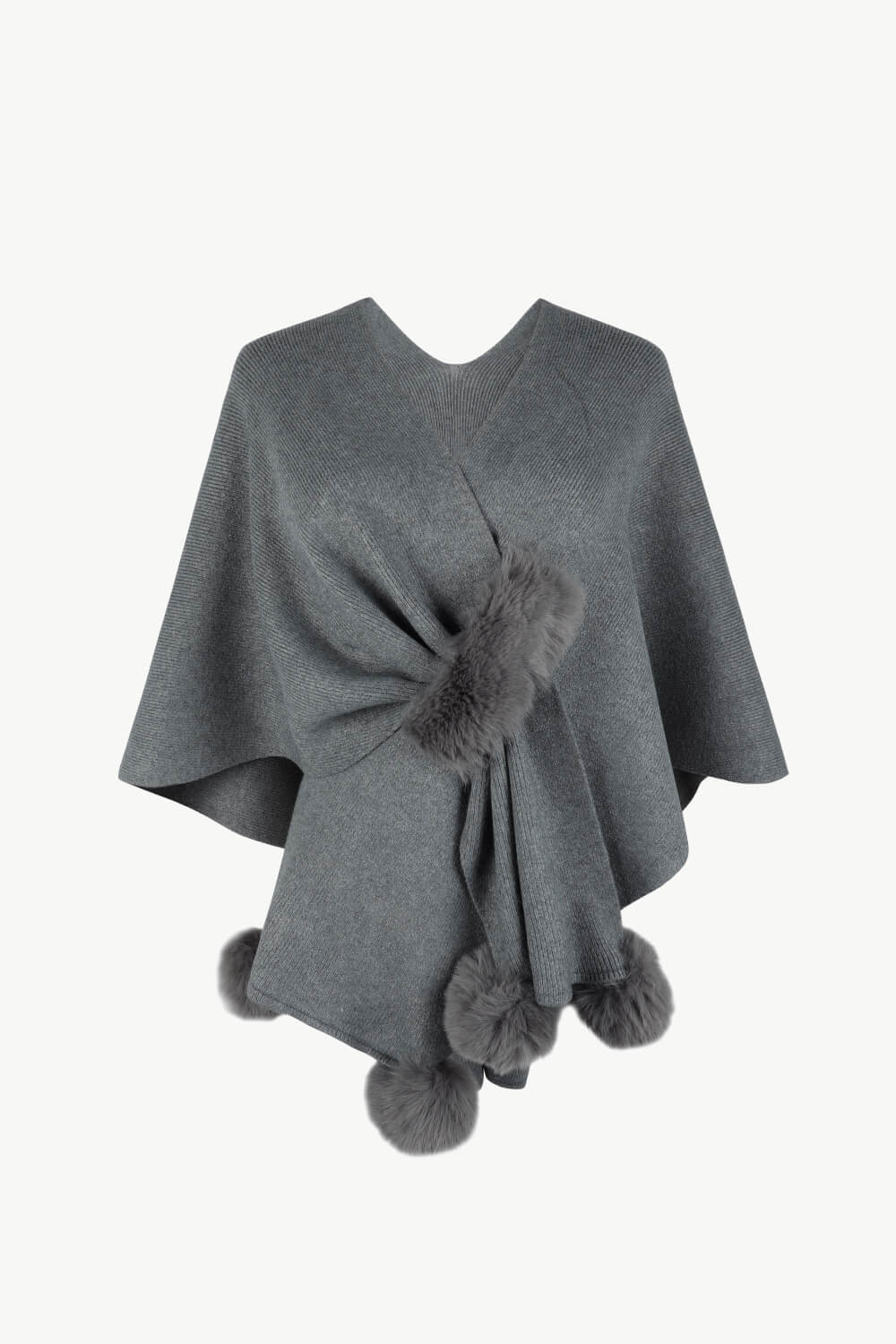 surplice-neck-pom-pom-trim-poncho-764928